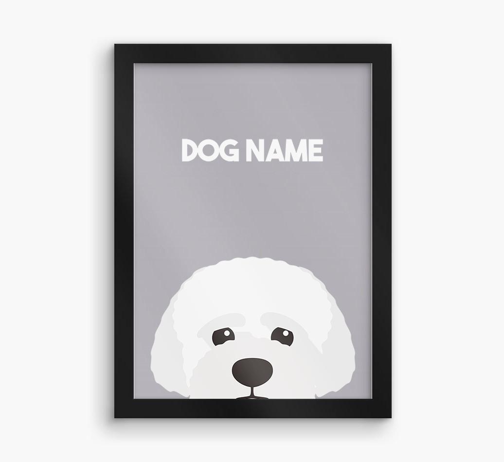 Peeking Dog: Personalized {breedFullName} Framed Print