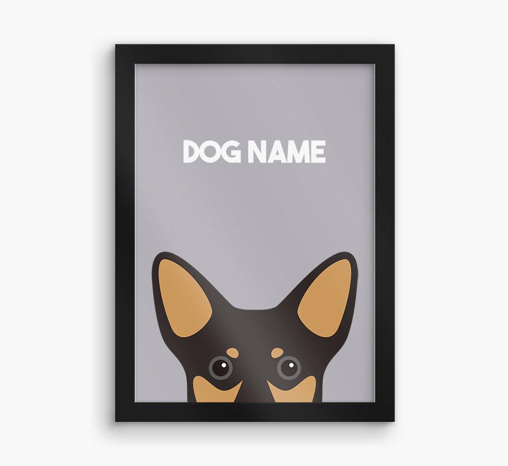 Peeking Dog: Personalized {breedFullName} Framed Print