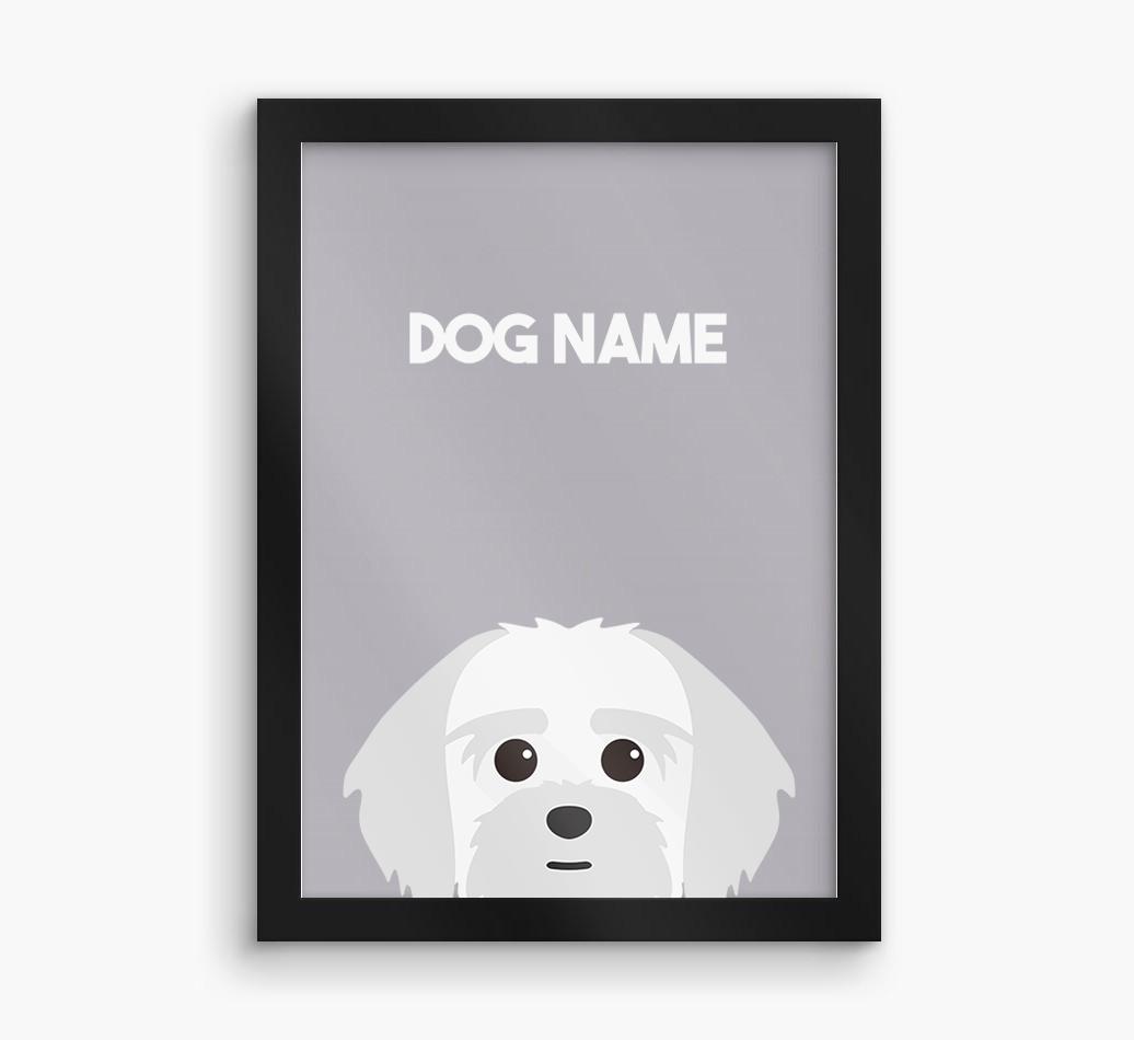 Peeking Dog: Personalized {breedFullName} Framed Print