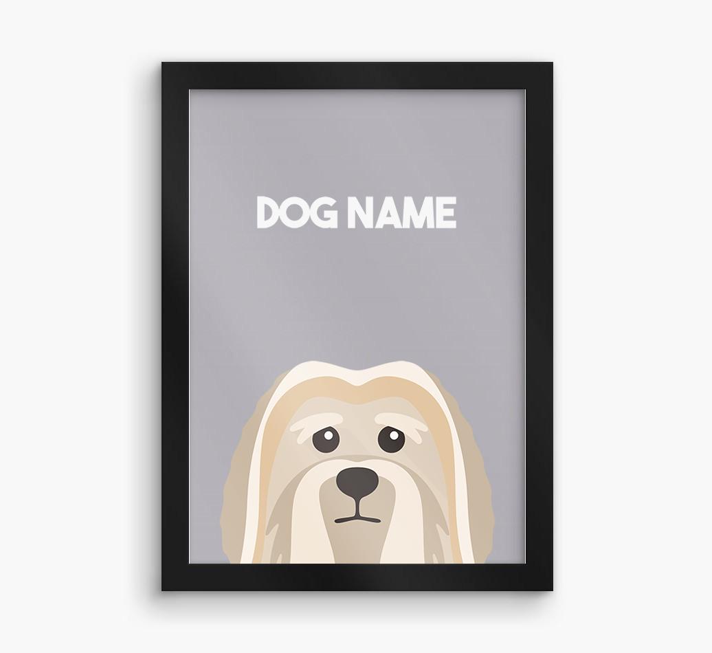 Peeking Dog: Personalized {breedFullName} Framed Print
