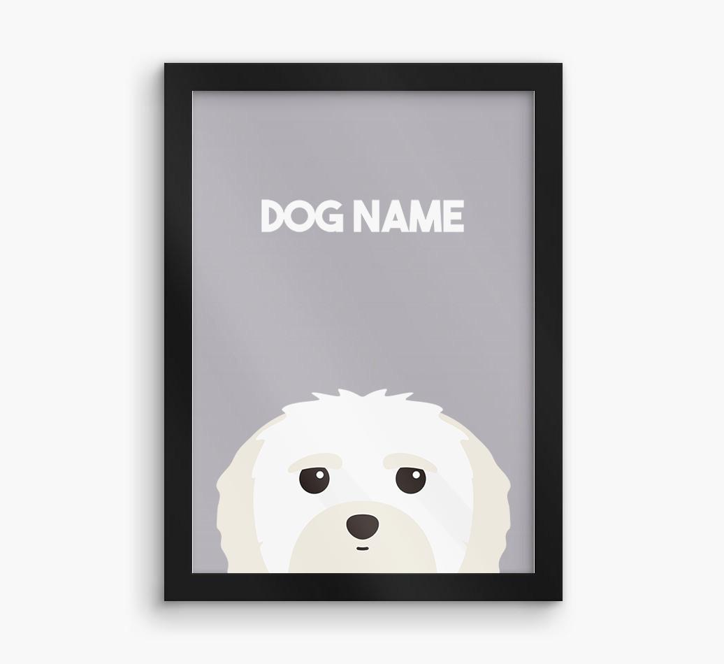 Peeking Dog: Personalized {breedFullName} Framed Print