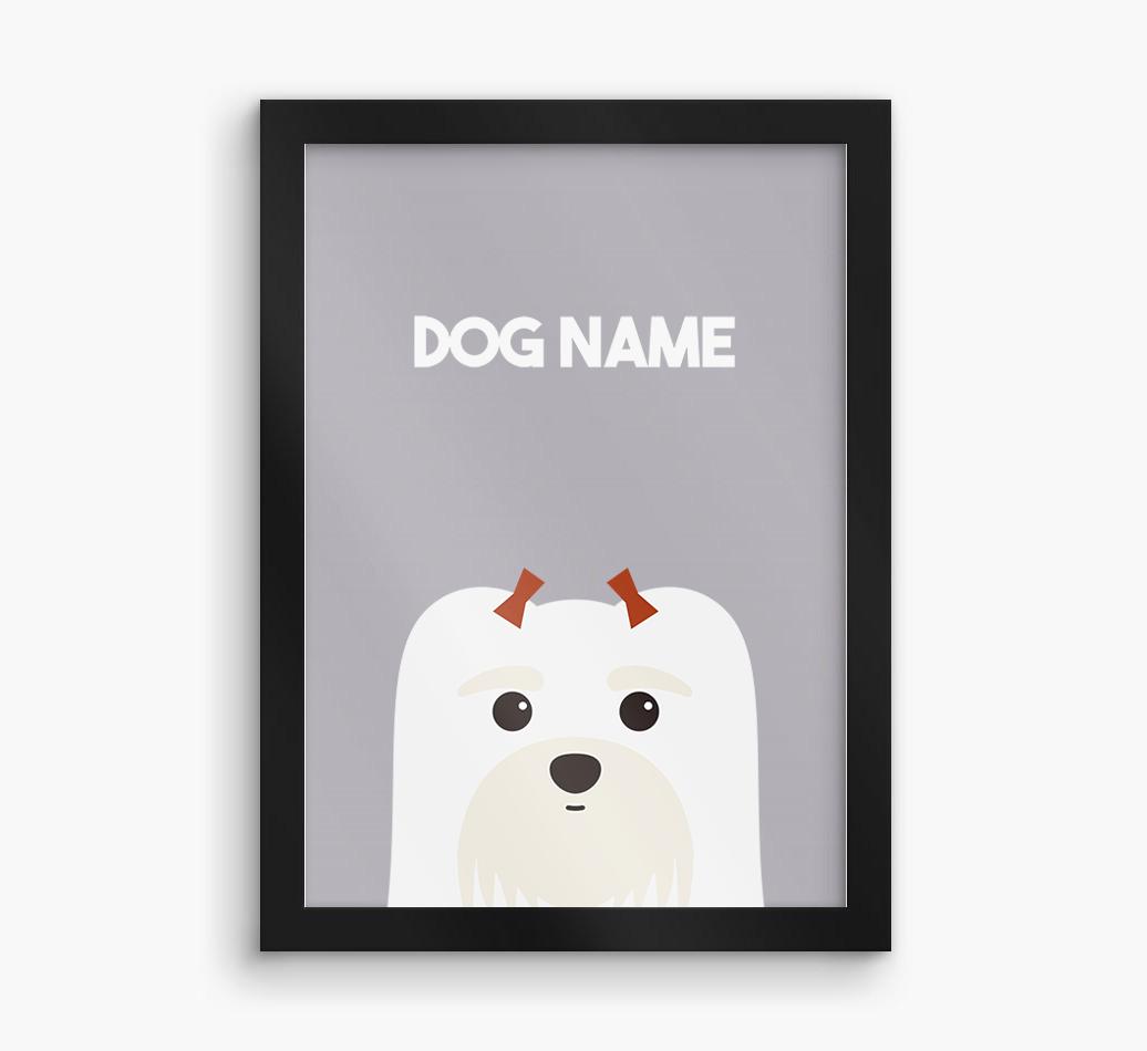 Peeking Dog: Personalized {breedFullName} Framed Print