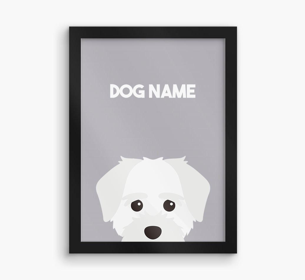 Peeking Dog: Personalized {breedFullName} Framed Print