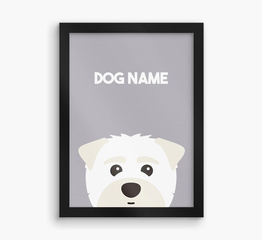 Peeking Dog: Personalized {breedFullName} Framed Print