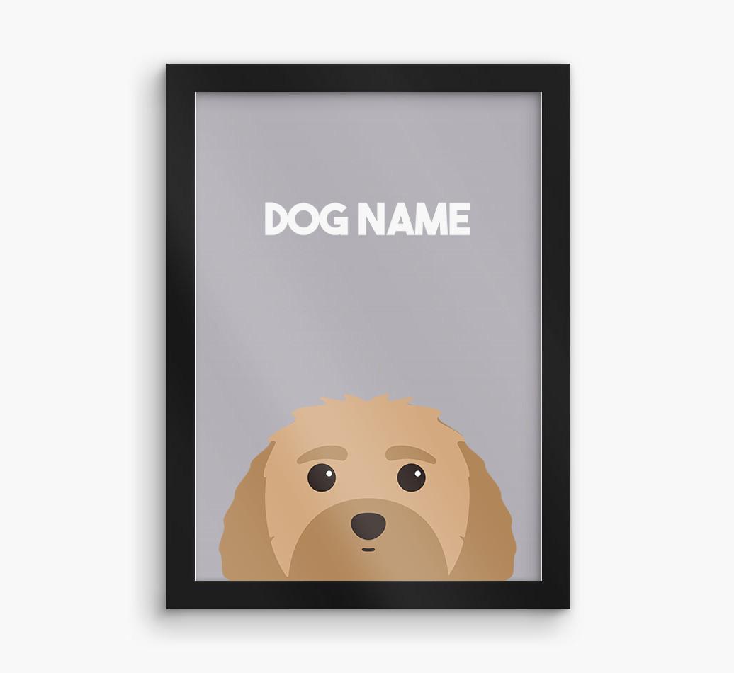 Peeking Dog: Personalized {breedFullName} Framed Print