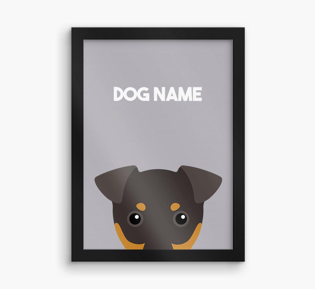 Peeking Dog: Personalized {breedFullName} Framed Print