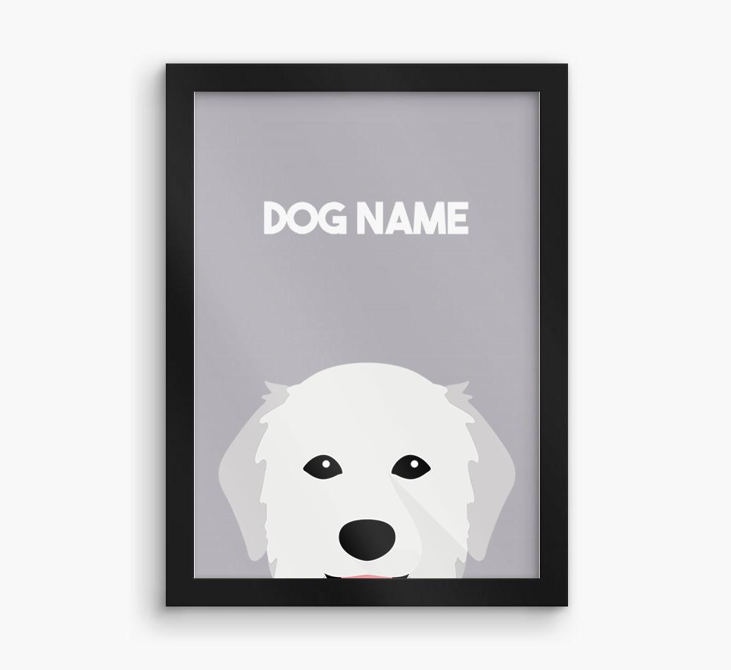 Peeking Dog: Personalized {breedFullName} Framed Print