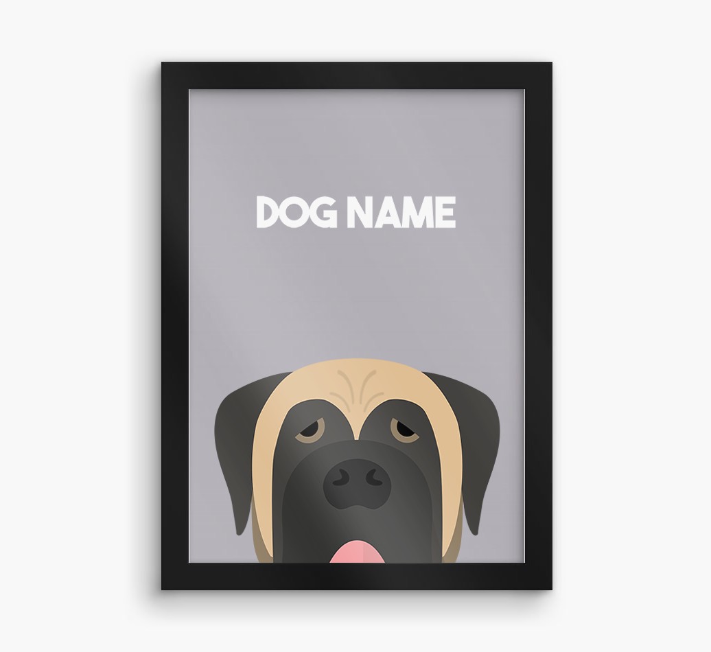 Peeking Dog: Personalized {breedFullName} Framed Print