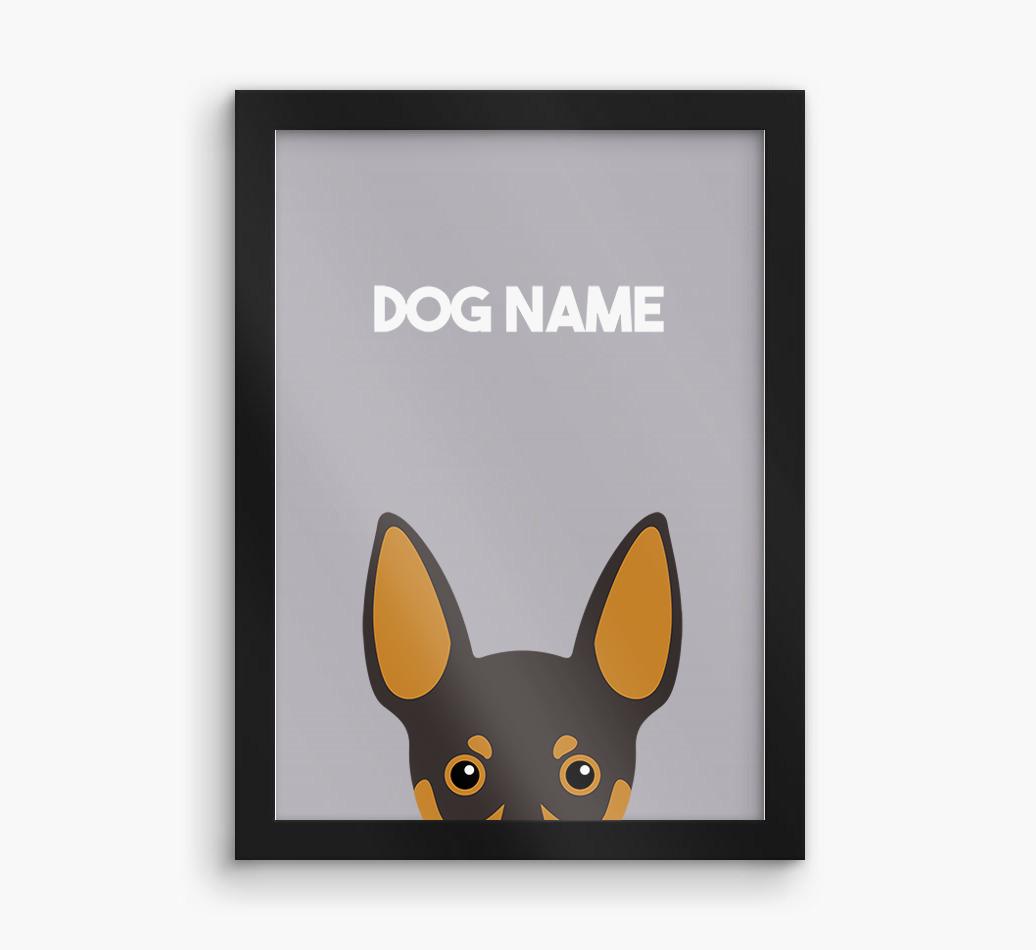 Peeking Dog: Personalized {breedFullName} Framed Print