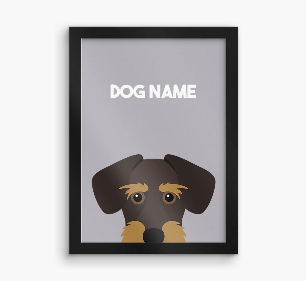 Peeking Dog: Personalized {breedFullName} Framed Print