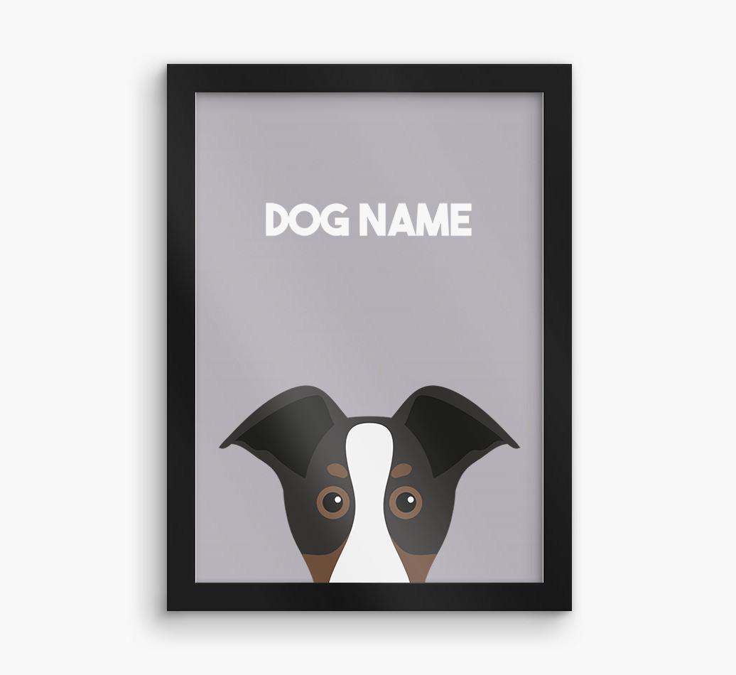 Peeking Dog: Personalized {breedFullName} Framed Print