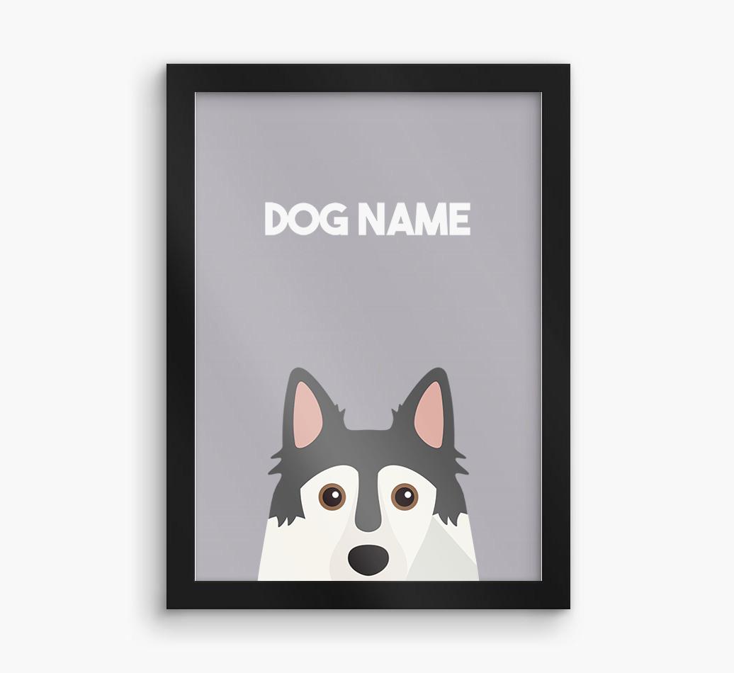 Peeking Dog: Personalized {breedFullName} Framed Print