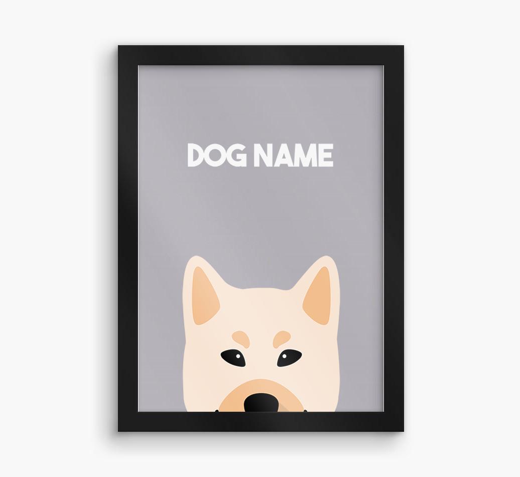 Peeking Dog: Personalized {breedFullName} Framed Print