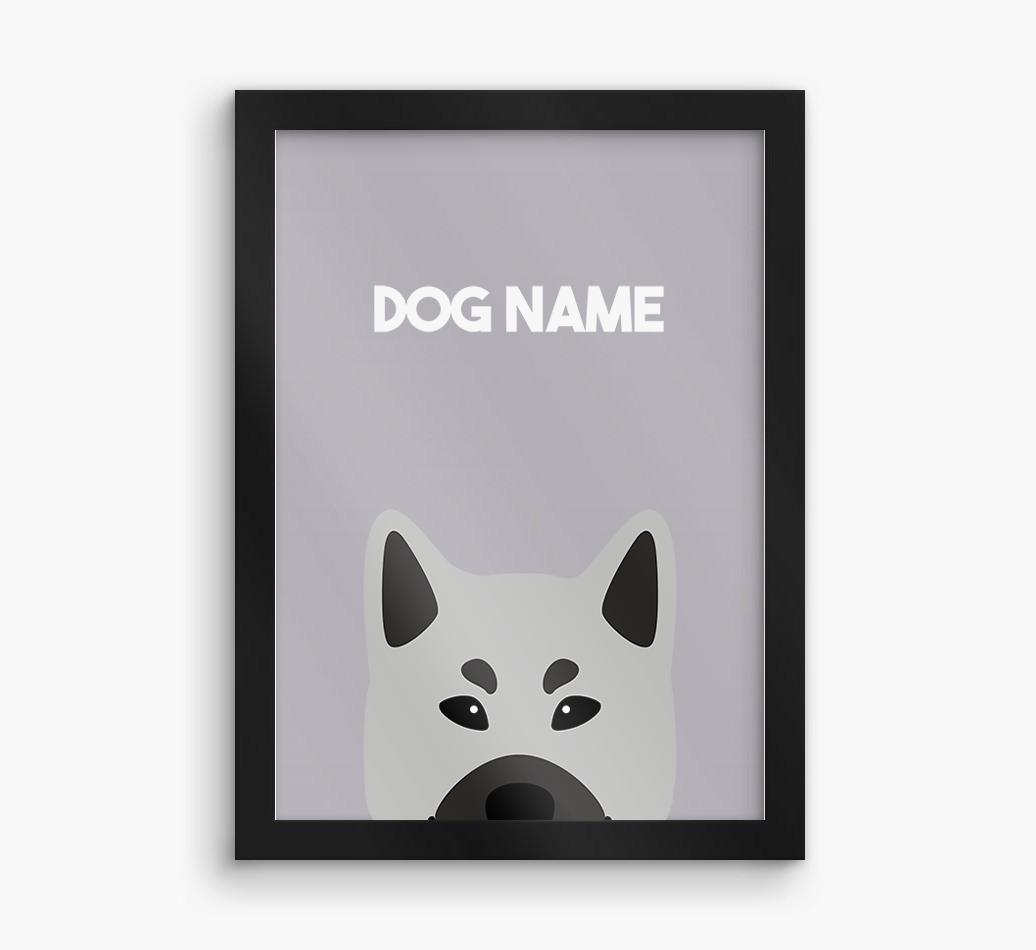 Peeking Dog: Personalized {breedFullName} Framed Print