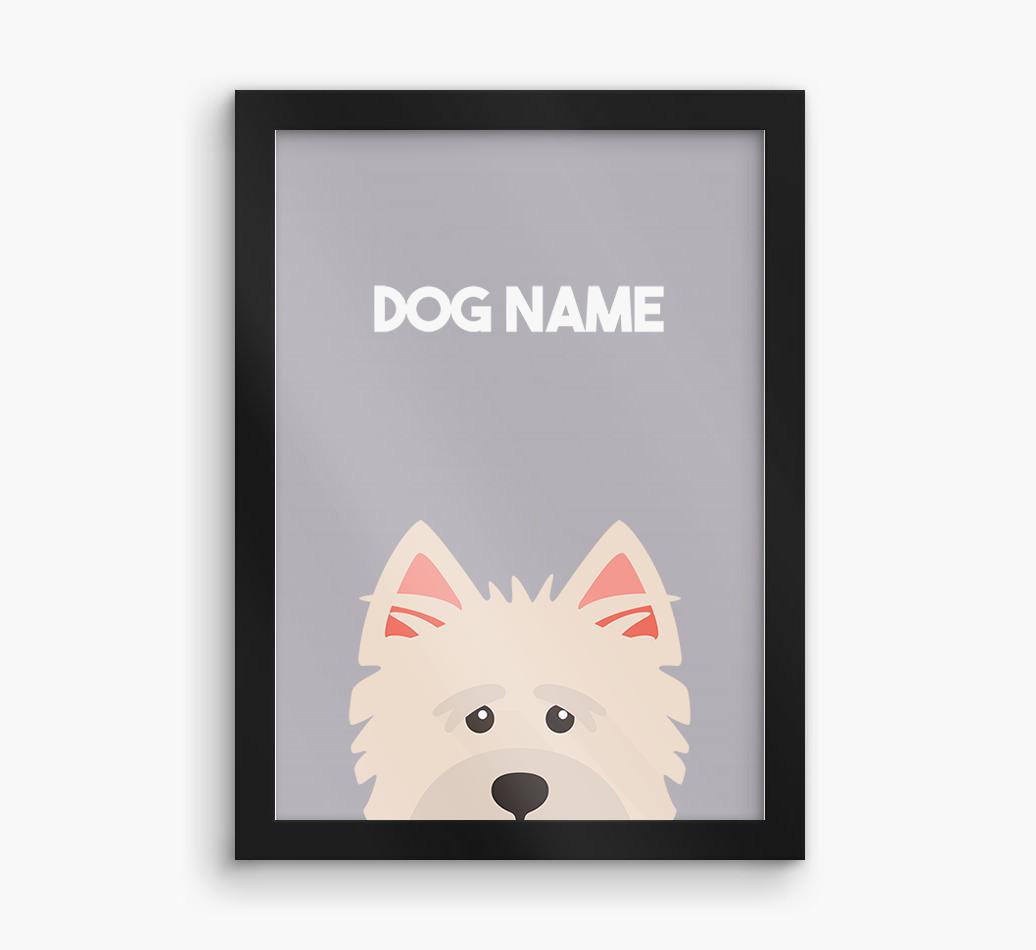 Peeking Dog: Personalized {breedFullName} Framed Print