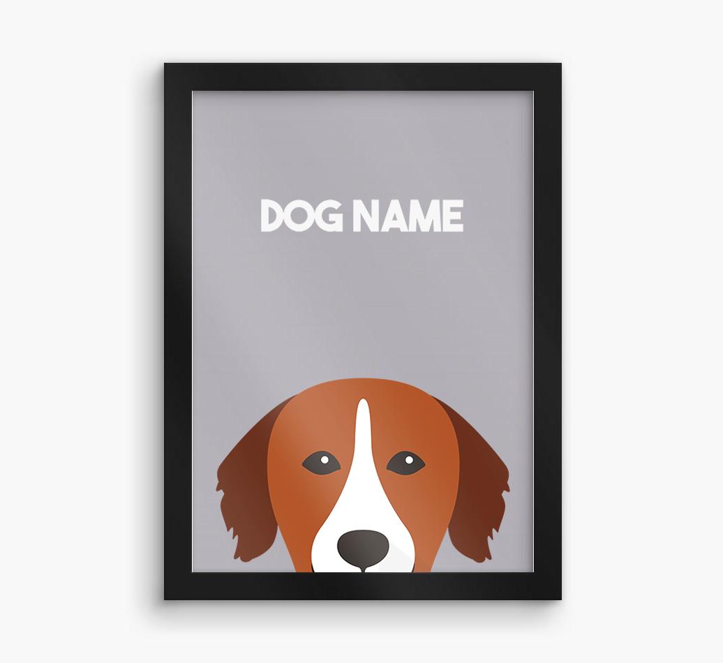 Peeking Dog: Personalized {breedFullName} Framed Print
