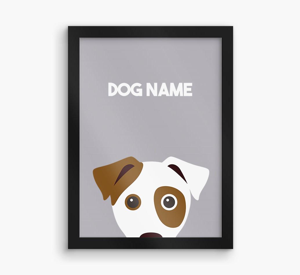 Peeking Dog: Personalized {breedFullName} Framed Print