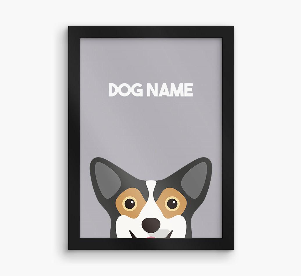Peeking Dog: Personalized {breedFullName} Framed Print