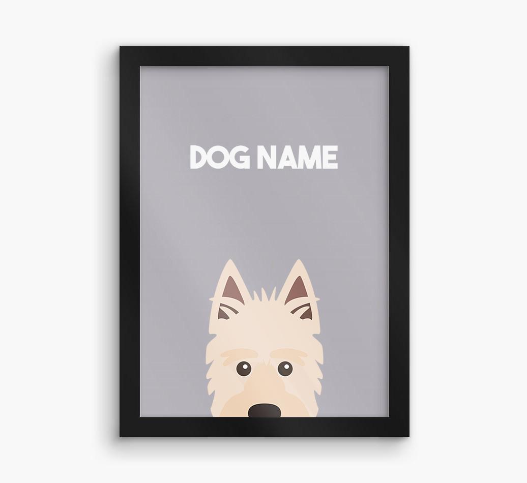 Peeking Dog: Personalized {breedFullName} Framed Print