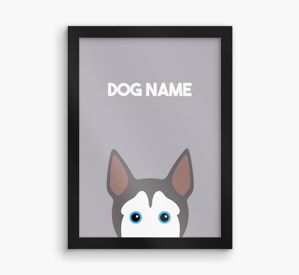 Peeking Dog: Personalized {breedFullName} Framed Print