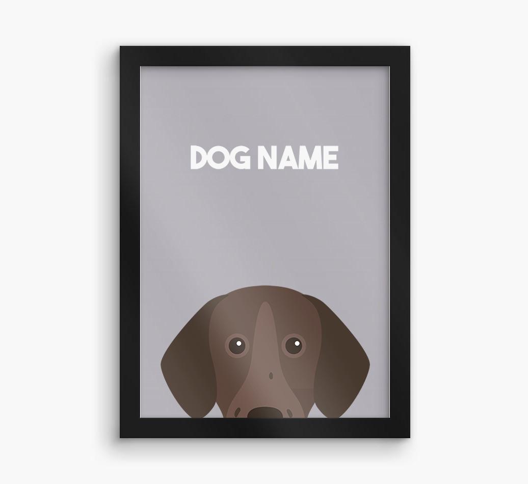 Peeking Dog: Personalized {breedFullName} Framed Print