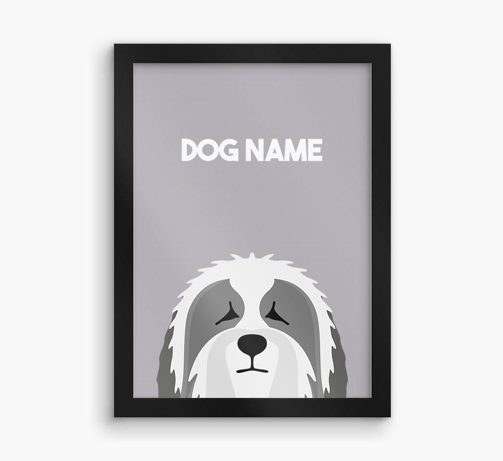Peeking Dog: Personalized {breedFullName} Framed Print