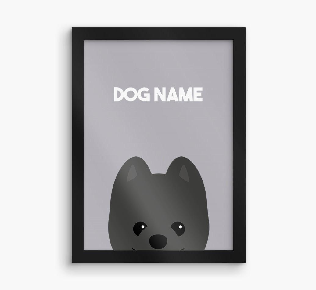 Peeking Dog: Personalized {breedFullName} Framed Print