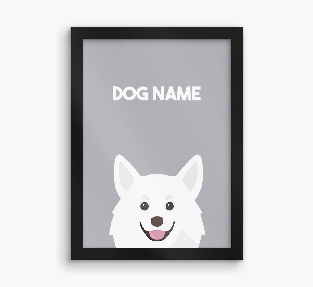 Peeking Dog: Personalized {breedFullName} Framed Print