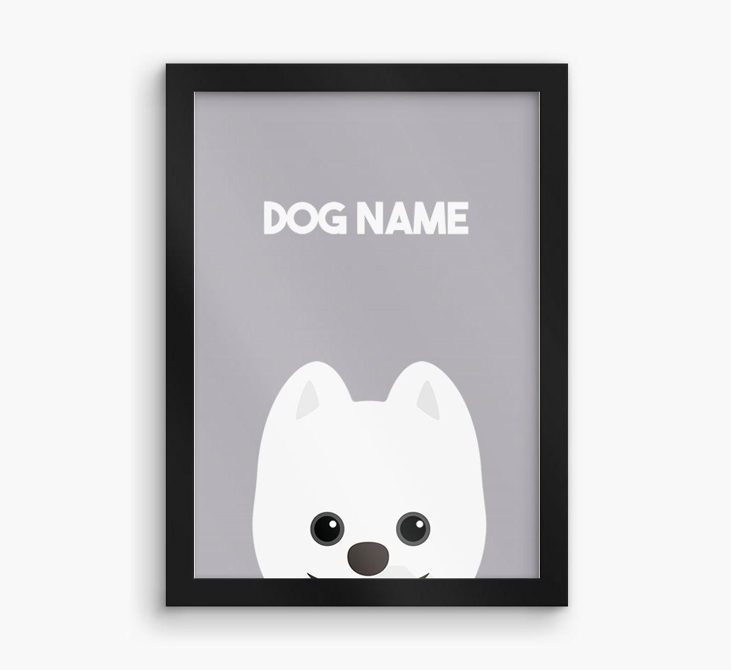 Peeking Dog: Personalized {breedFullName} Framed Print