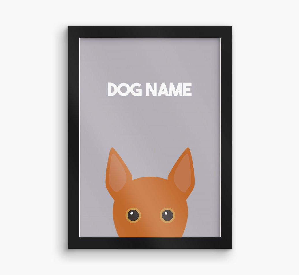 Peeking Dog: Personalized {breedFullName} Framed Print