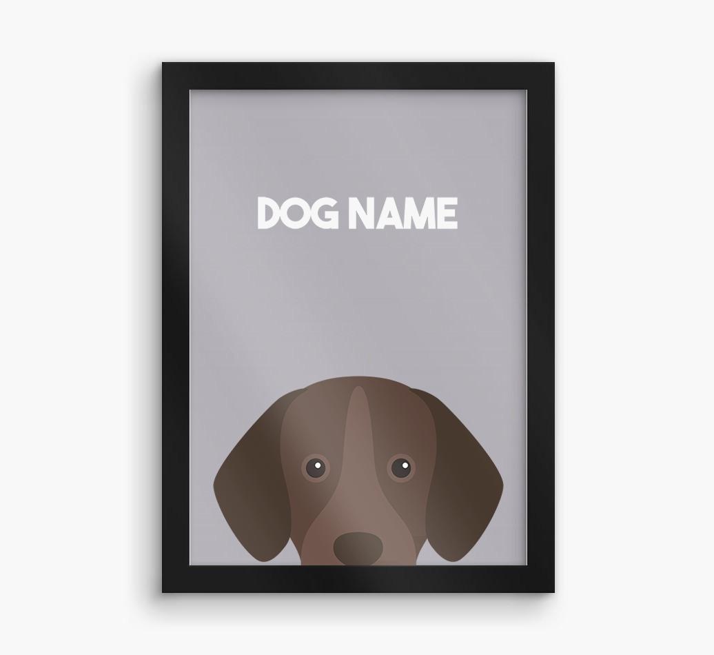 Peeking Dog: Personalized {breedFullName} Framed Print