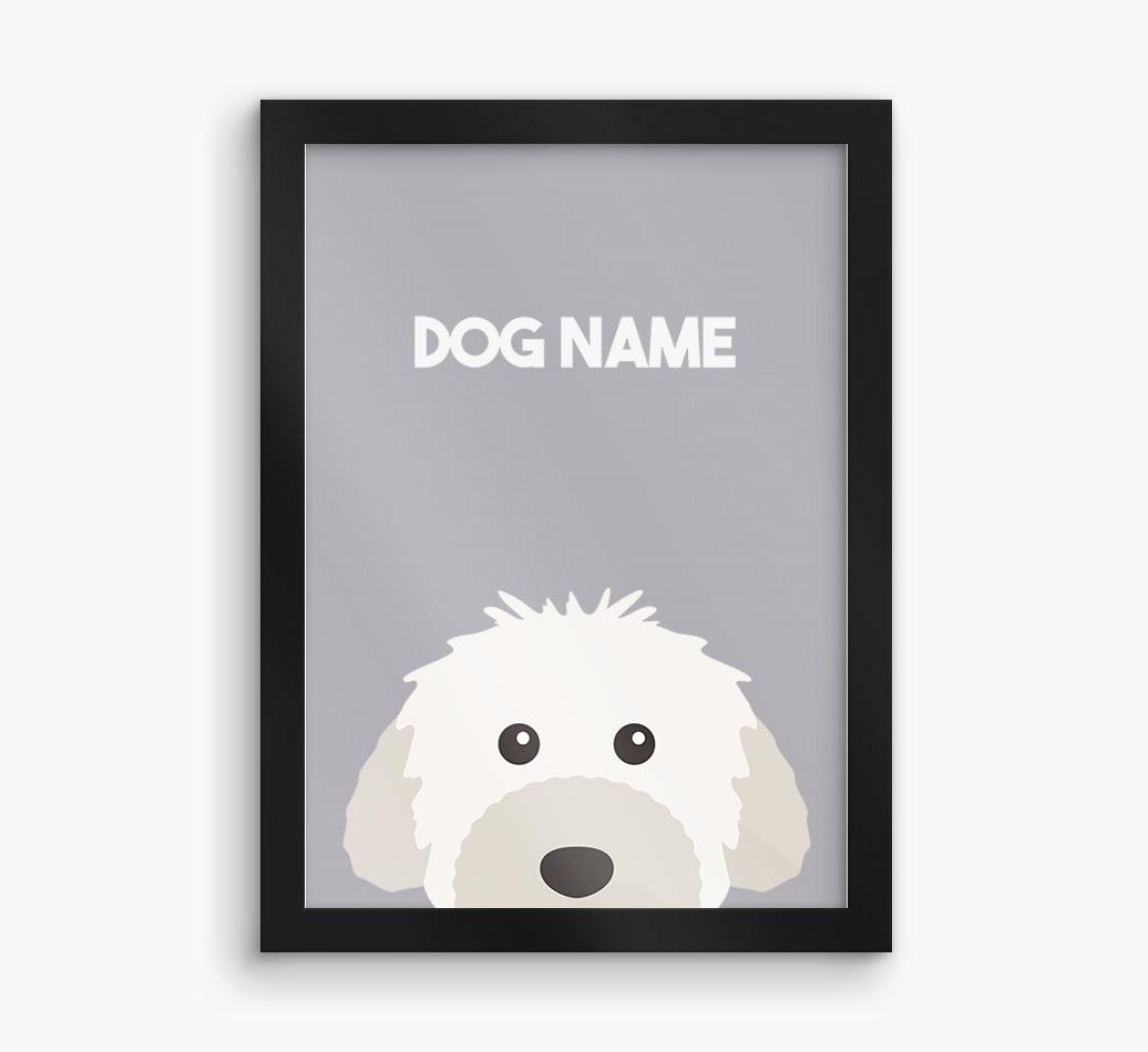 Peeking Dog: Personalized {breedFullName} Framed Print