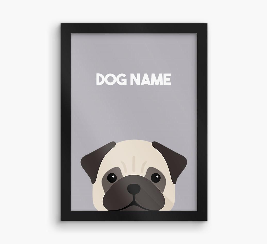 Peeking Dog: Personalized {breedFullName} Framed Print