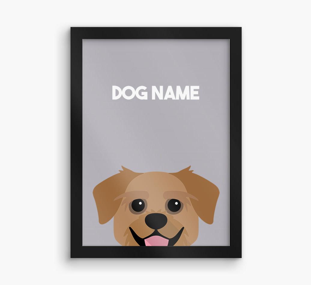 Peeking Dog: Personalized {breedFullName} Framed Print