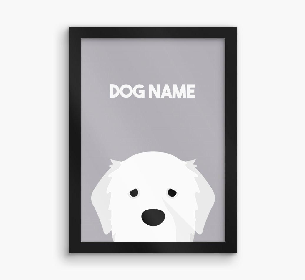 Peeking Dog: Personalized {breedFullName} Framed Print