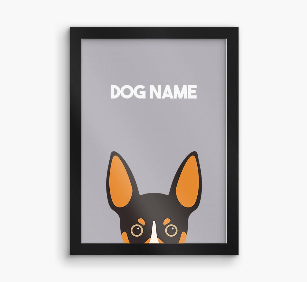 Peeking Dog: Personalized {breedFullName} Framed Print