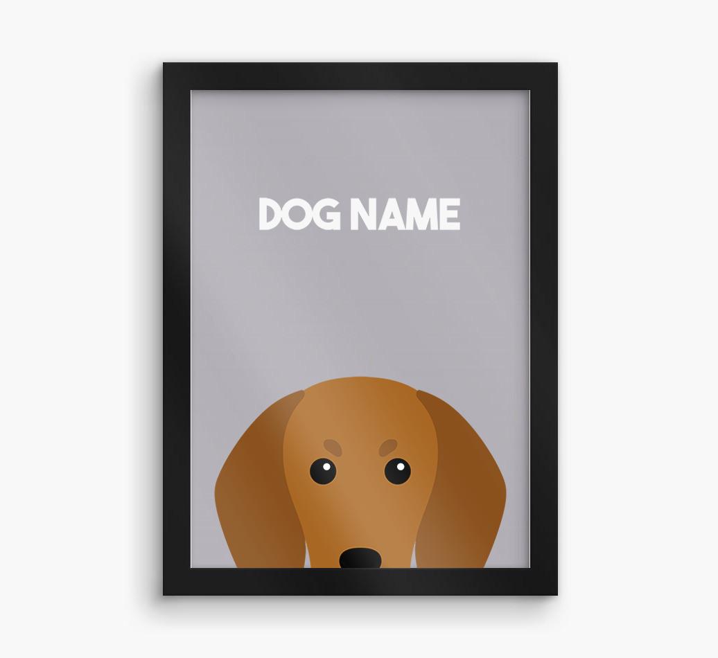 Peeking Dog: Personalized {breedFullName} Framed Print