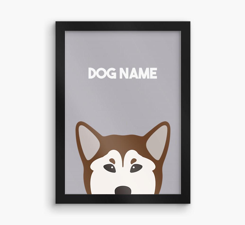 Peeking Dog: Personalized {breedFullName} Framed Print