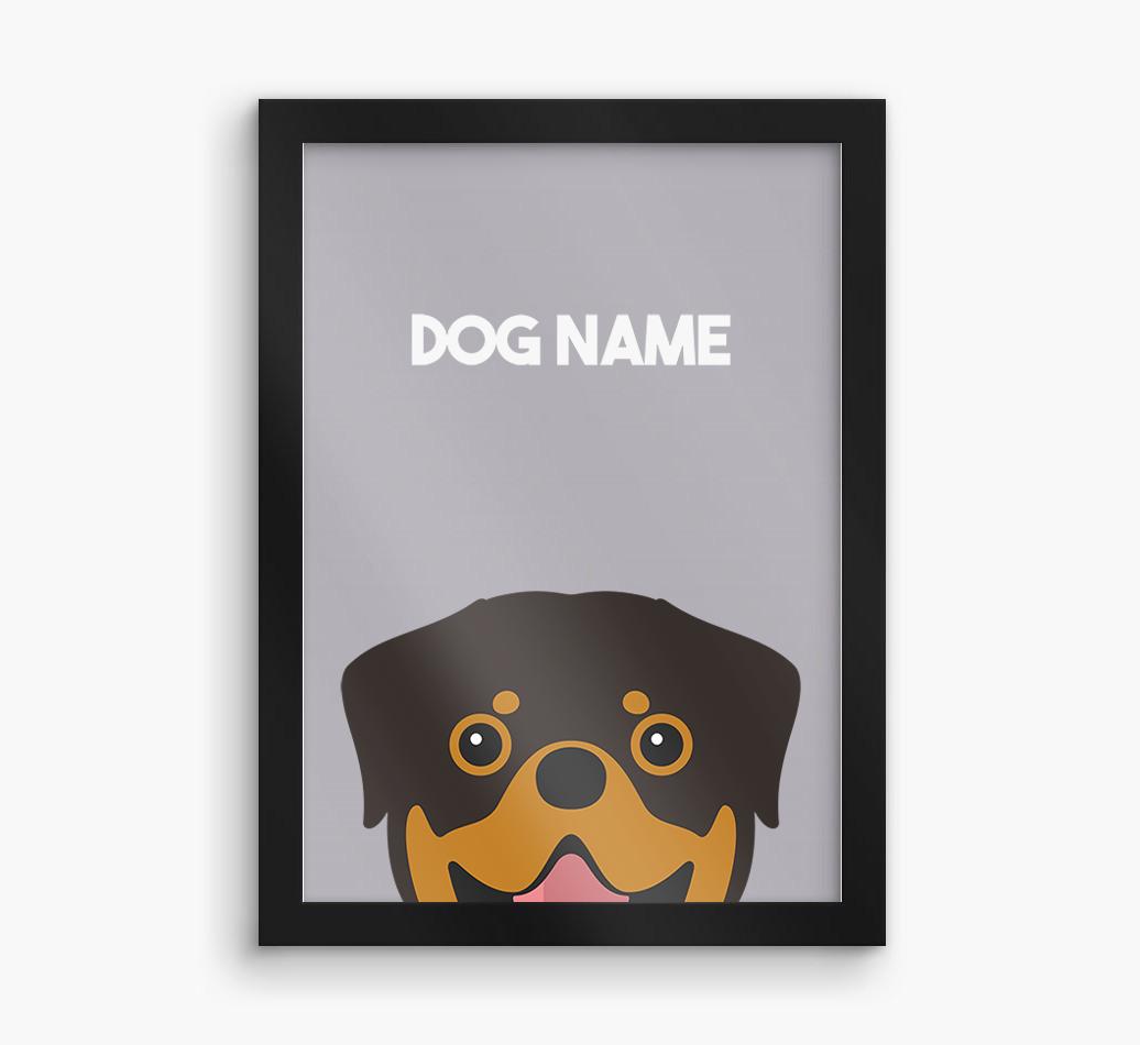 Peeking Dog: Personalized {breedFullName} Framed Print