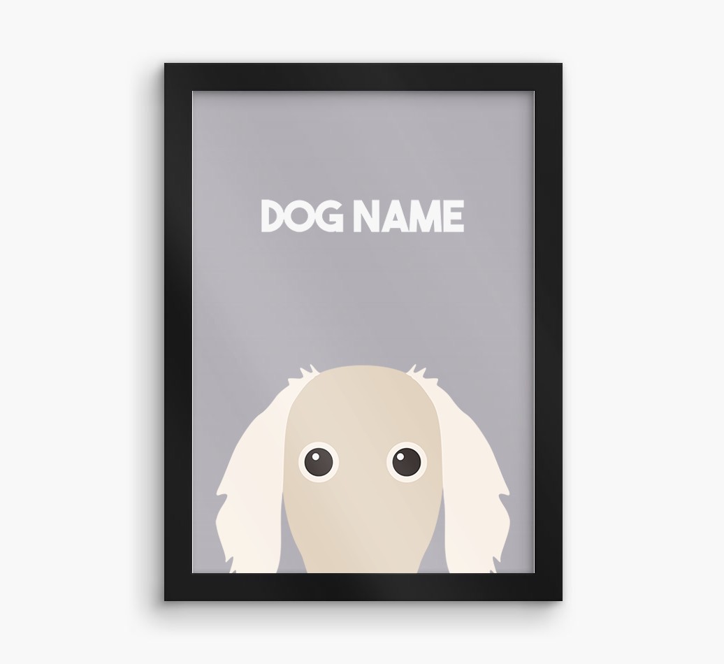 Peeking Dog: Personalized {breedFullName} Framed Print