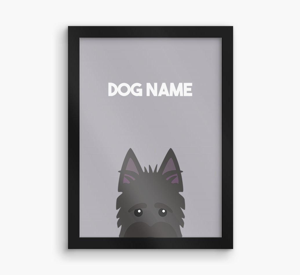 Peeking Dog: Personalized {breedFullName} Framed Print