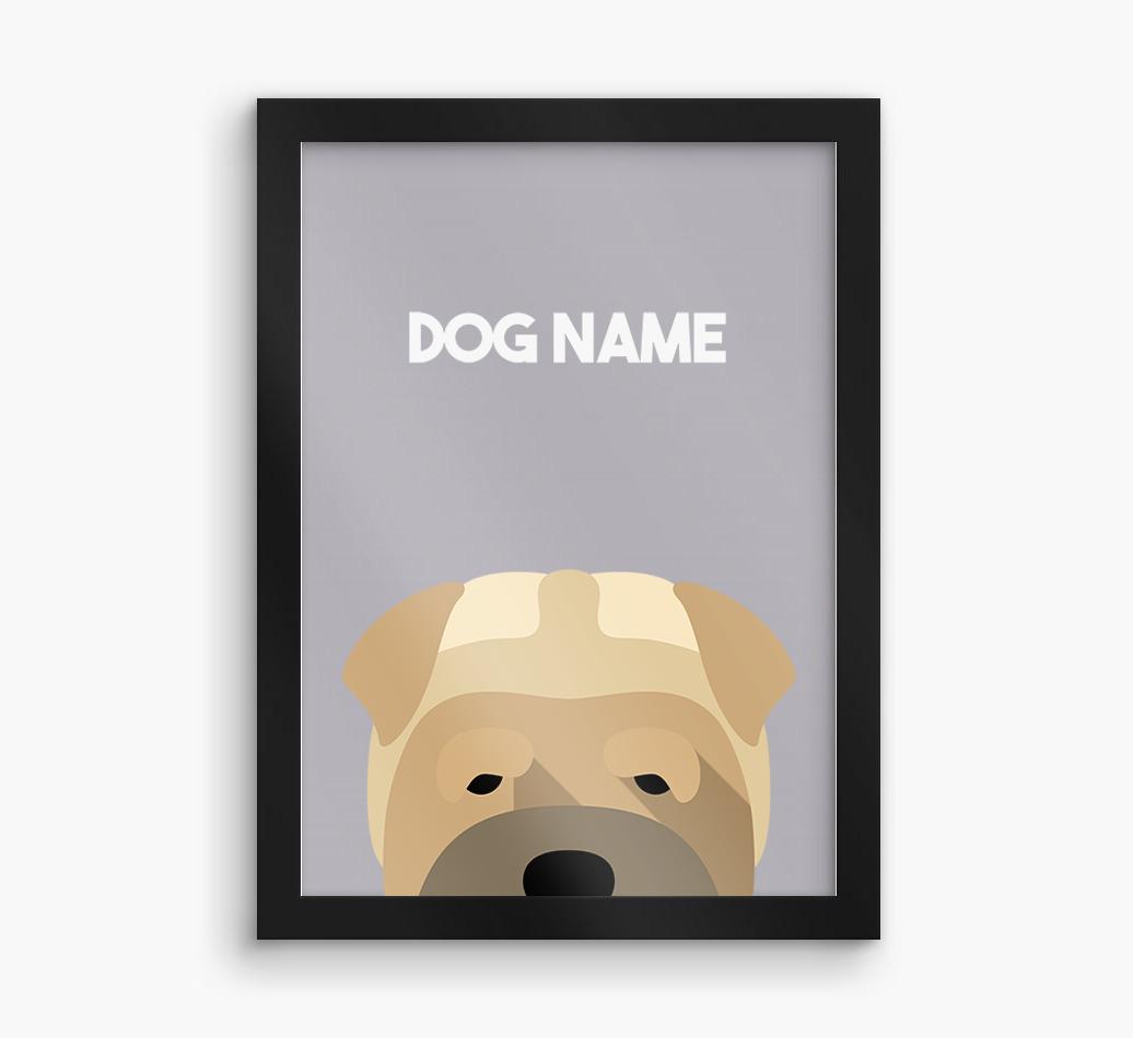Peeking Dog: Personalized {breedFullName} Framed Print