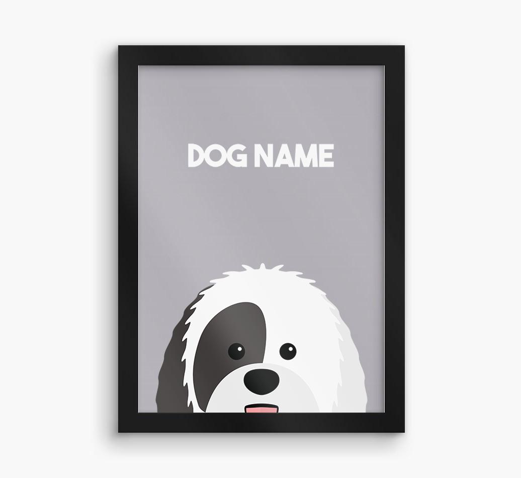 Peeking Dog: Personalized {breedFullName} Framed Print
