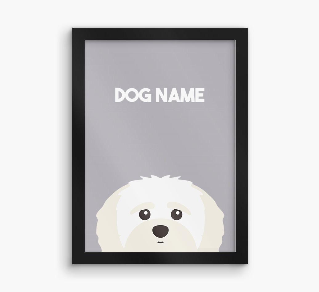 Peeking Dog: Personalized {breedFullName} Framed Print