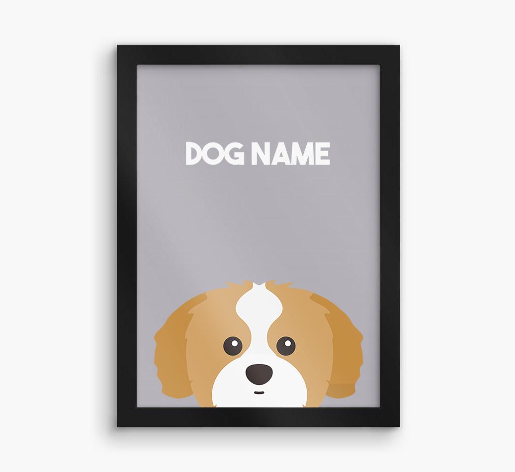 Peeking Dog: Personalized {breedFullName} Framed Print