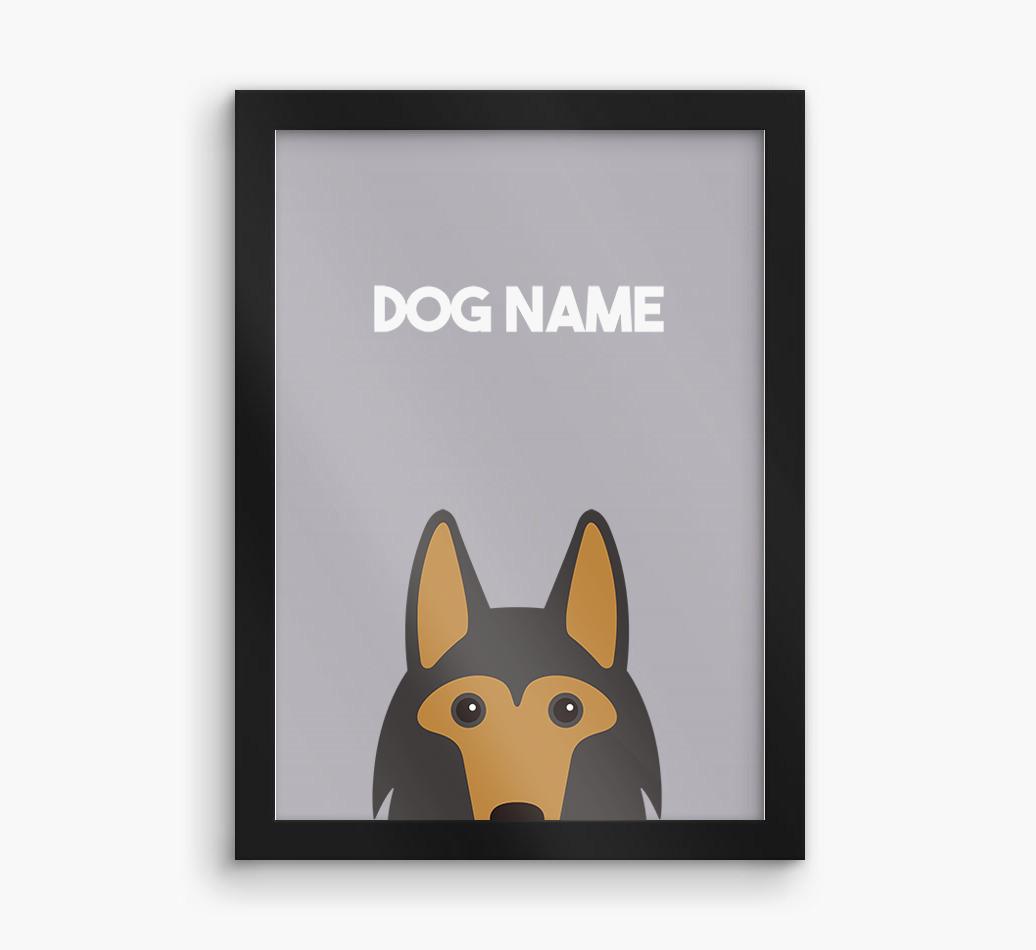 Peeking Dog: Personalized {breedFullName} Framed Print