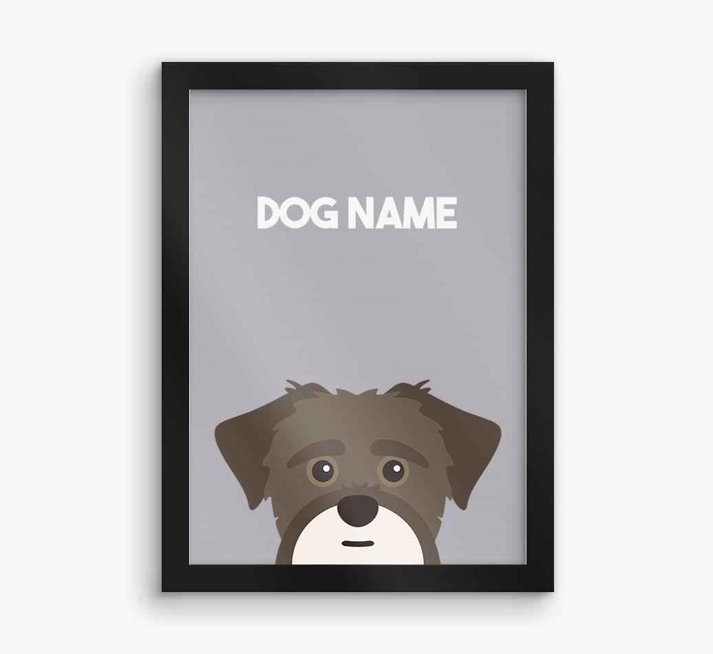 Peeking Dog: Personalized {breedFullName} Framed Print