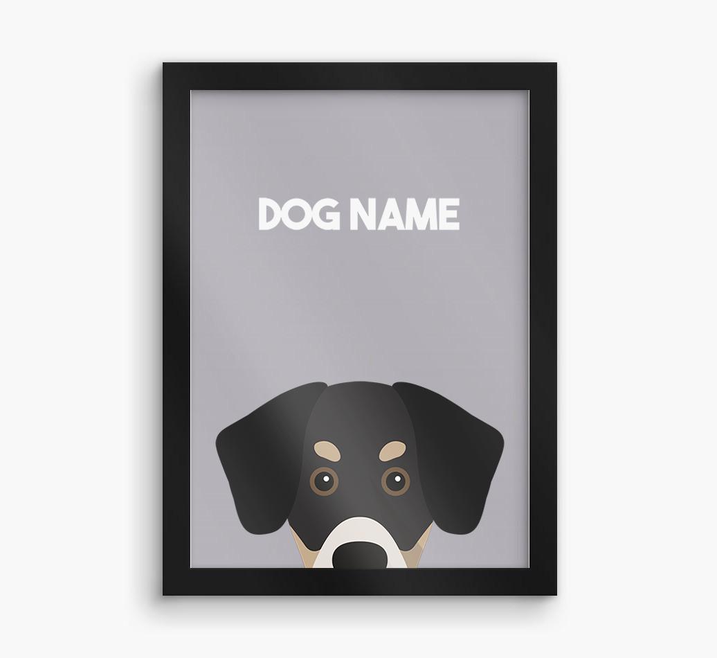 Peeking Dog: Personalized {breedFullName} Framed Print