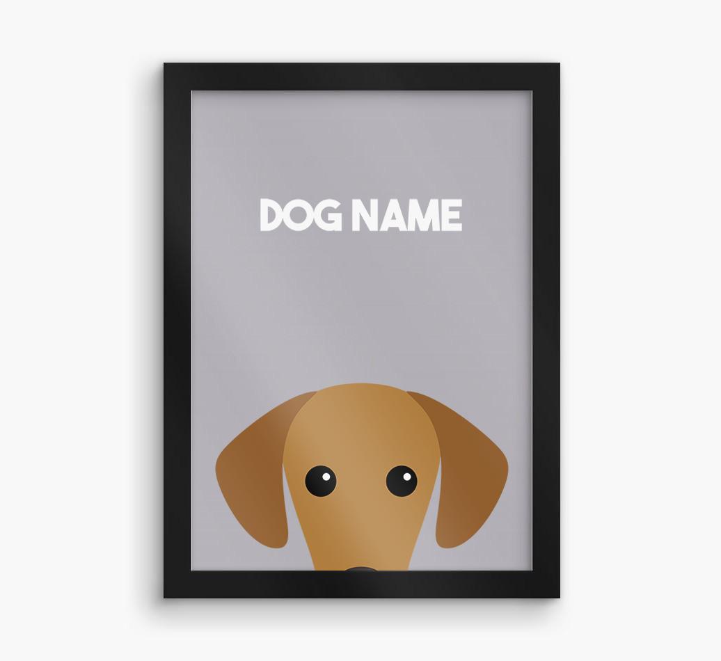 Peeking Dog: Personalized {breedFullName} Framed Print