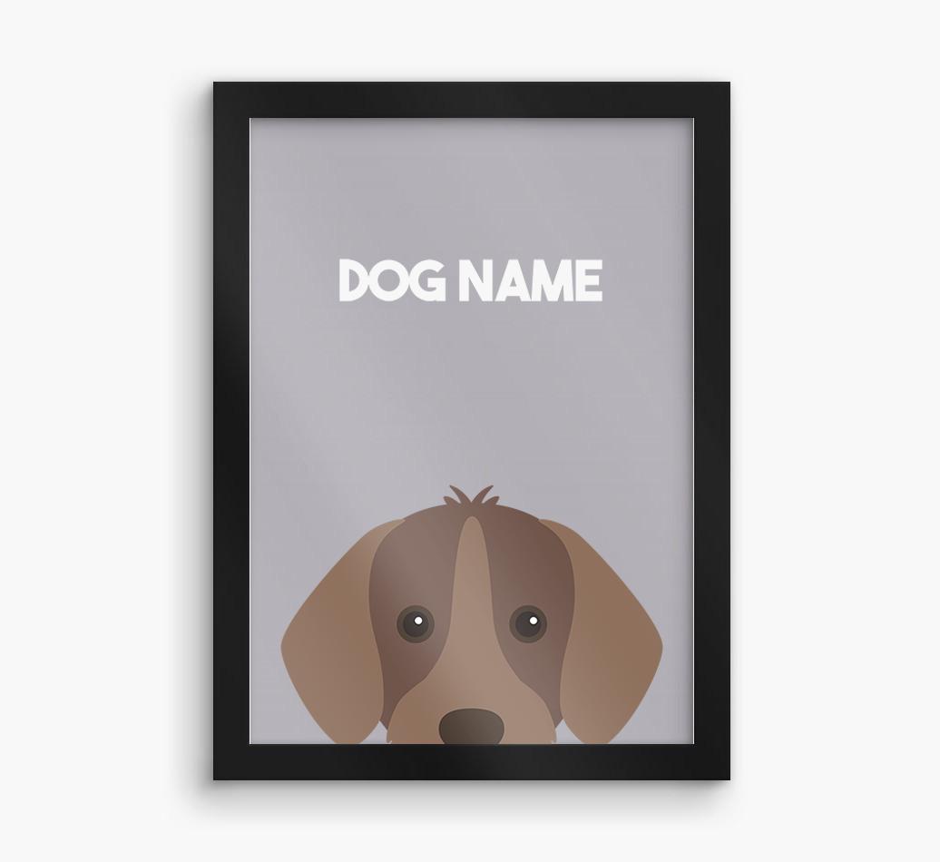 Peeking Dog: Personalized {breedFullName} Framed Print